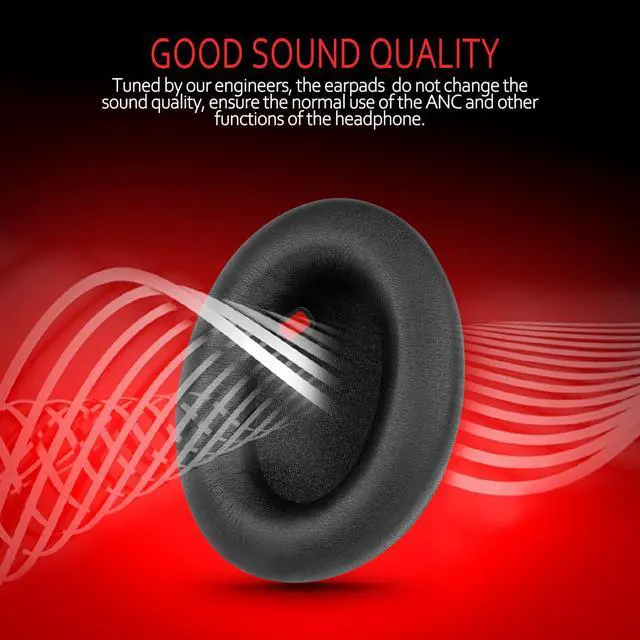 Alt view image 4 of 6 - Replacement Cushions for Sony WH-1000XM4 Ear Pads, Soft Protein Leather Sony XM4 Replacement Ear Pads Compatible with Sony XM4 Headphones Memory Foam Noise Isolation Black