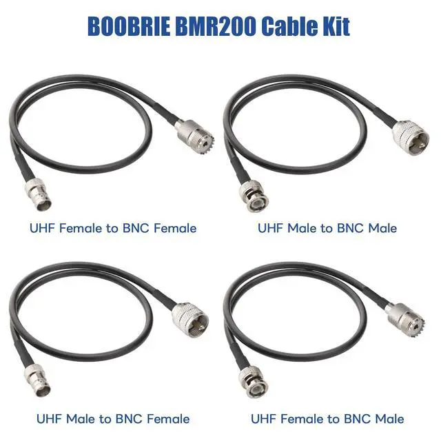 Alt view image 3 of 7 - Upgraded 4PCS BNC to UHF Cable 1.64ft Kit BNC to UHF PL259 SO239 Extension CB Radio Antenna Cable 0-6GHz Low Loss LMR200 Equivalent, Better Than RG58