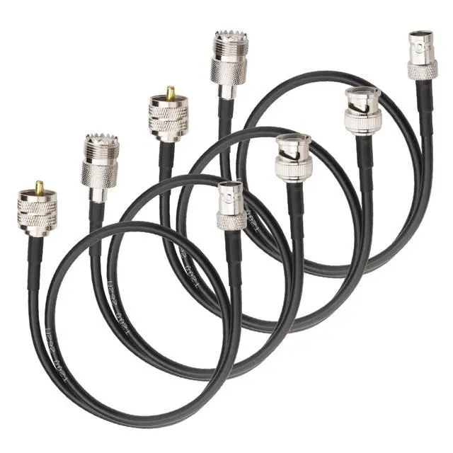 Alt view image 2 of 7 - Upgraded 4PCS BNC to UHF Cable 1.64ft Kit BNC to UHF PL259 SO239 Extension CB Radio Antenna Cable 0-6GHz Low Loss LMR200 Equivalent, Better Than RG58