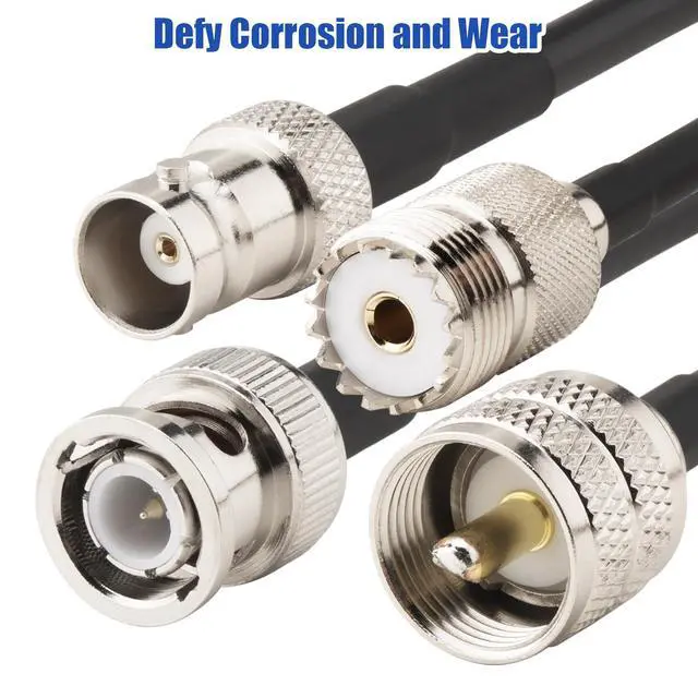 Alt view image 4 of 7 - Upgraded 4PCS BNC to UHF Cable 1.64ft Kit BNC to UHF PL259 SO239 Extension CB Radio Antenna Cable 0-6GHz Low Loss LMR200 Equivalent, Better Than RG58