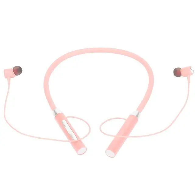 Alt view image 6 of 7 - Magnetic Earbuds, Neckband Headphones, 8H Playback, IPX5 Waterproof, 300H Standby Time, for Sport, Gym, Hiking (Rose)