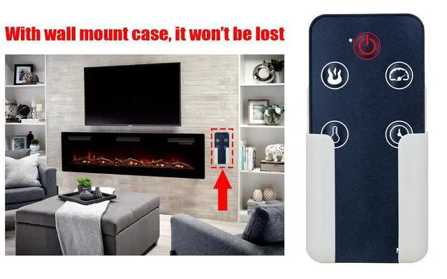 Alt view image 3 of 7 - Replacement Remote Control for Greentouch Home Electric Fireplace Heater RC-HE85EL01,1840KDI-28-269,1495KDI-28-247,with Wall Mounting Bracket
