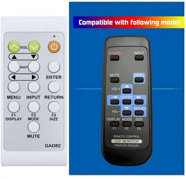 Main image of Replacement Remote Control for Sharp Display LCD Monitor RRMCGB150WJSA RRMCG1003MPPZ