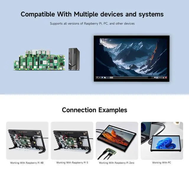 Alt view image 3 of 6 - LUCKFOX Touchscreen for Raspberry Pi,10.1inch HDMI 1024 x 600 Plug&Play Portable Monitor with Stand,10 Point Touch LCD Display with Dual-Track Speakers,Second Screen for Laptop PC