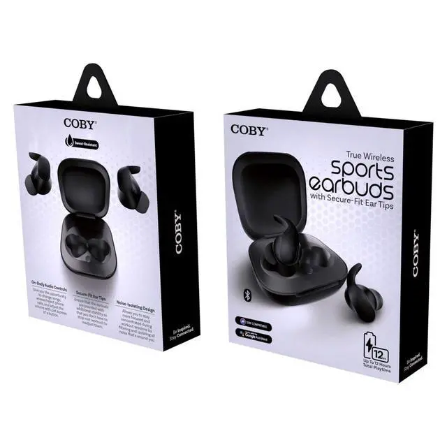 Alt view image 2 of 3 - True Wireless Earbuds Bluetooth 5.3, Sports Headphones with Noise Isolation | 12-HR Playtime w/ Charging Case, Secure Fit Ear Tips, Touch Controls, One-Step Pairing, Sweat Resistant, iPhone & Android