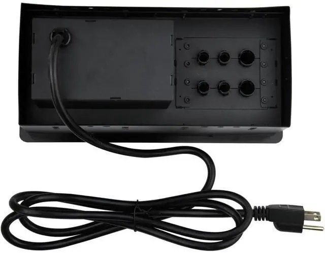 Alt view image 3 of 7 - Tabletop Power Multimedia Connectivity Box with 3 AC Power+2 USB-A Charging+6 Cable Management/XLR Grommet Holes with 5.58ft Power Cord for Conference Room (Silver)