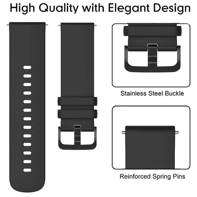 Alt view image 5 of 7 - Compatible with Dyurwa P97 Smart Watch Band, Classic Watch Bands Soft Silicone Bands Bracelet Sports Strap Compatible for Soudorv P97, Dyurwa P97 Smart Watch