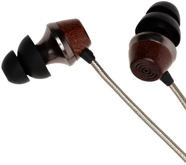 Main image of ALN 2.0 Premium Genuine Wood In-ear Noise-isolating Headphones|Earbuds|Earphones with Innovative Shield Technology Cable and Mic (Gunmetal)
