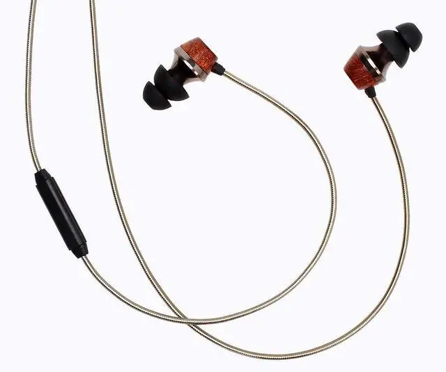 Alt view image 2 of 6 - ALN 2.0 Premium Genuine Wood In-ear Noise-isolating Headphones|Earbuds|Earphones with Innovative Shield Technology Cable and Mic (Gunmetal)
