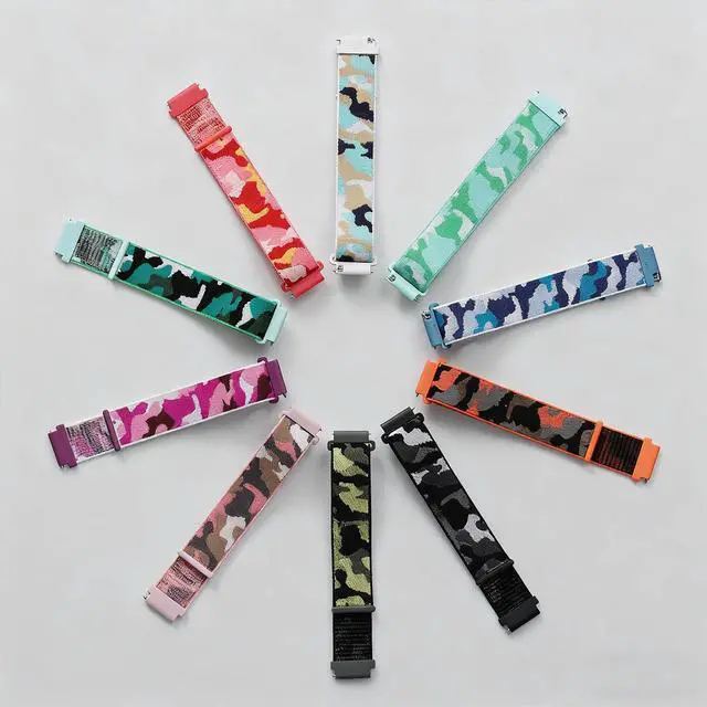 Alt view image 2 of 7 - 5-Pack Nylon Band Compatible with Garmin Bounce 2 Bands, Soft Sport Strap Durable Replacement Camo Wristband for Bounce