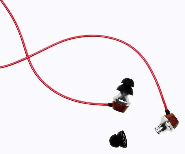 Alt view image 4 of 6 - ALN 2.0 Premium Genuine Wood In-ear Noise-isolating Headphones|Earbuds|Earphones with Innovative Shield Technology Cable and Mic (Lava Red)