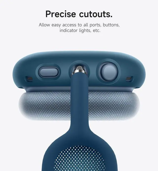 Alt view image 4 of 6 - for Apple AirPods Max Case Cover, TPU Anti-Scratch Ear Cups Cover, Rugged Shockproof Accessories Protective Cover for AirPods Max - Navy