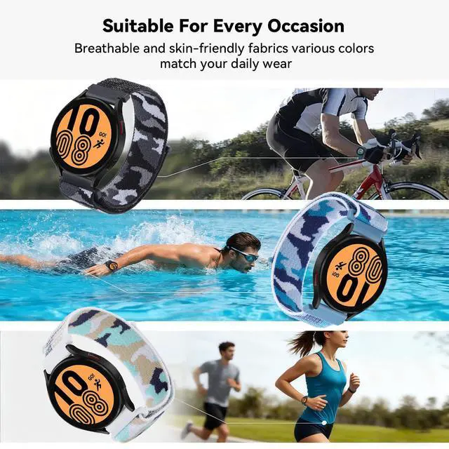 Alt view image 5 of 7 - 5-Pack Nylon Band Compatible with Garmin Bounce 2 Bands, Soft Sport Strap Durable Replacement Camo Wristband for Bounce