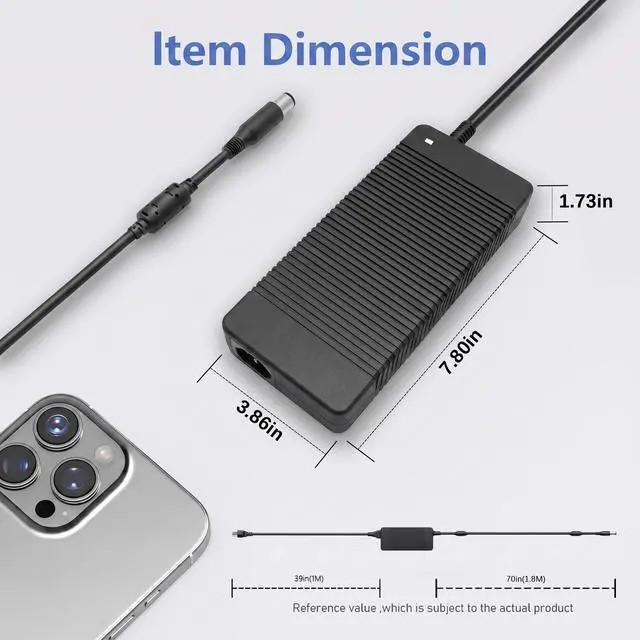 Alt view image 4 of 5 - 280W/330W AC Adapter Compatible with HP Laptop, Power Adapter Compatible with HP Z2 mini G5 G4 G3 Power Supply