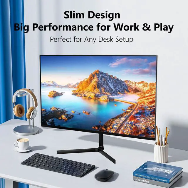 Alt view image 4 of 7 - 24 Inch Gaming Monitor, FHD 1080P IPS 75Hz AMD FreeSync, 99% sRGB Low Blue Light Flicker-Free Slim Narrow Bezel, HDMI VGA, Tilt & Wall Mountable for Gaming, Home Office, Laptop & Game Consoles