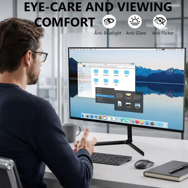 Alt view image 5 of 7 - 24 Inch Gaming Monitor, FHD 1080P IPS 75Hz AMD FreeSync, 99% sRGB Low Blue Light Flicker-Free Slim Narrow Bezel, HDMI VGA, Tilt & Wall Mountable for Gaming, Home Office, Laptop & Game Consoles