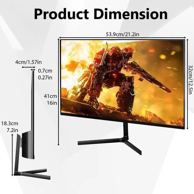 Alt view image 7 of 7 - 24 Inch Gaming Monitor, FHD 1080P IPS 75Hz AMD FreeSync, 99% sRGB Low Blue Light Flicker-Free Slim Narrow Bezel, HDMI VGA, Tilt & Wall Mountable for Gaming, Home Office, Laptop & Game Consoles