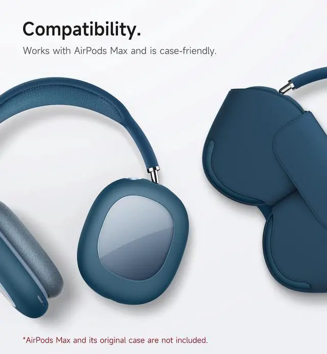 Alt view image 6 of 6 - for Apple AirPods Max Case Cover, TPU Anti-Scratch Ear Cups Cover, Rugged Shockproof Accessories Protective Cover for AirPods Max - Navy