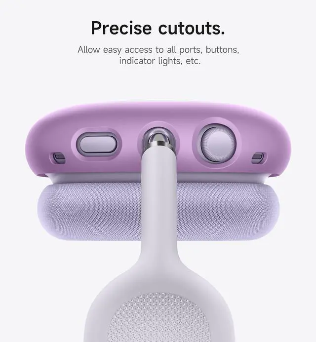 Alt view image 4 of 6 - for AirPods Max Case Cover, TPU Anti-Scratch Ear Cups Cover for AirPods Max Headphones, Rugged Shockproof Accessories Protective Cover for Apple AirPods Max - Light Purple