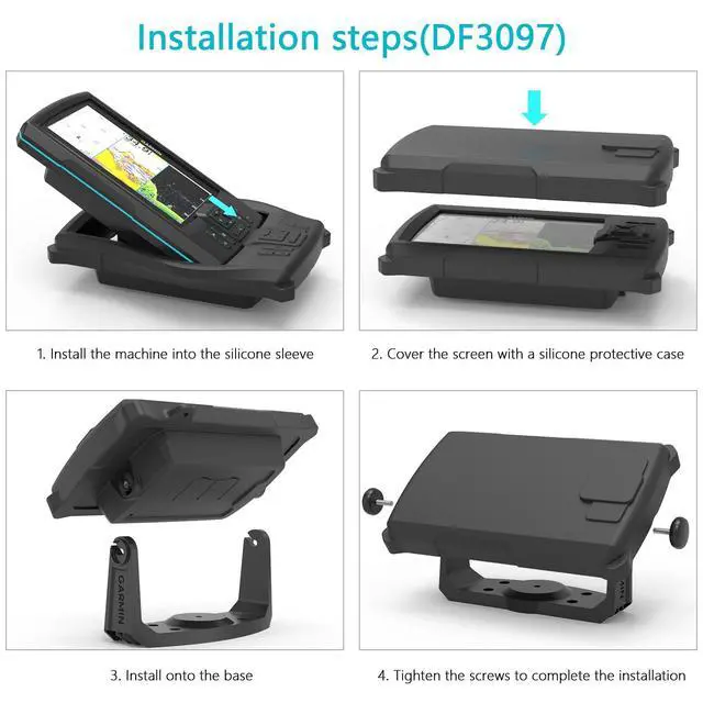 Alt view image 4 of 7 - Fish Finder Protective Silicone Skin Cover Compatible with Garmin Striker Vivid 7cv and 7sv,Garmin Striker 7cv/7sv Sonar Transducer,Silicone Cover with Installation Case