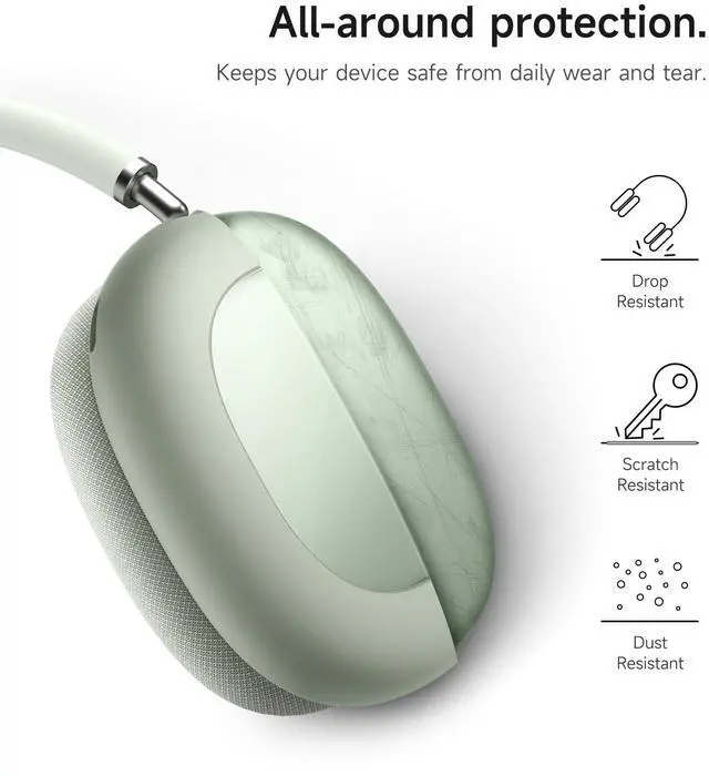 Alt view image 3 of 6 - for AirPods Max Case Cover, TPU Anti-Scratch Ear Cups Cover for Apple AirPods Max - Cyan