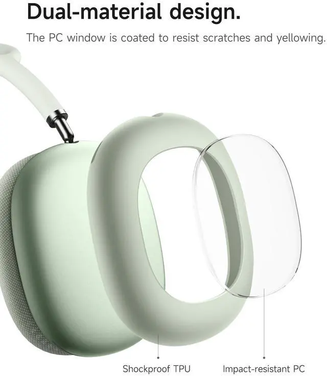 Alt view image 5 of 6 - for AirPods Max Case Cover, TPU Anti-Scratch Ear Cups Cover for Apple AirPods Max - Cyan