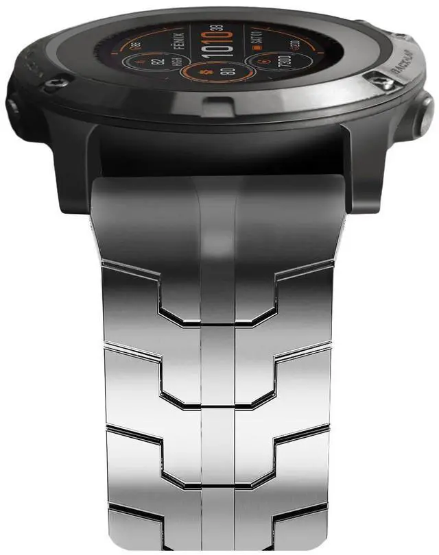 Main image of 22mm Mecha Steel Bands Compatible for Garmin Fenix 8 47mm/7/6/5 Band,Quick Fit Rugged Utra Metal Strap with Folding Clasp for Fenix 5 Plus/Epix Gen 2/Forerunner 965/Epix Pro 47mm/45mm Instinct 3/2 Men