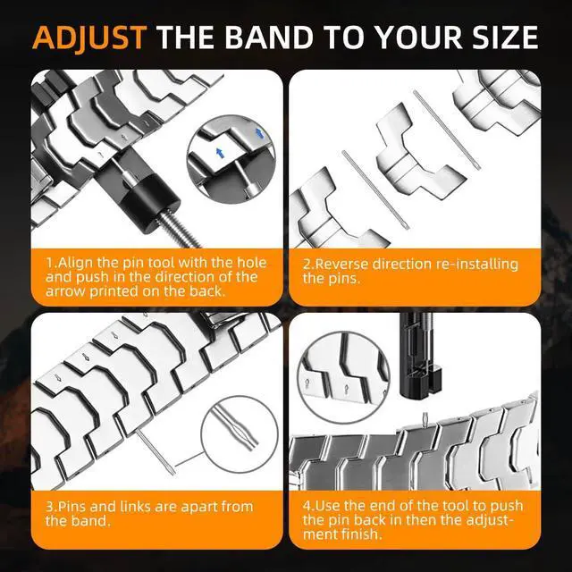 Alt view image 5 of 6 - 22mm Mecha Steel Bands Compatible for Garmin Fenix 8 47mm/7/6/5 Band,Quick Fit Rugged Utra Metal Strap with Folding Clasp for Fenix 5 Plus/Epix Gen 2/Forerunner 965/Epix Pro 47mm/45mm Instinct 3/2 Men