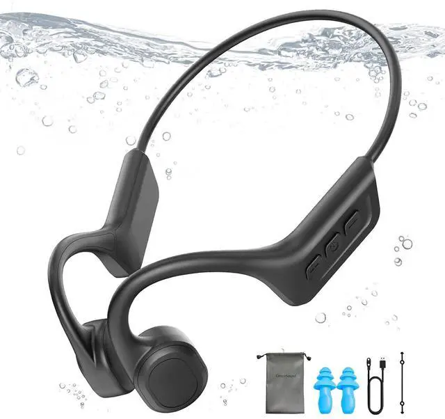 Main image of Bone Conduction Headphones, IP68 Waterproof Swimming Open Ear Headphones with Microphones Built-in MP3 Player 32G, 10Hr Playtime, Bluetooth 5.3 Wireless Earphones for Running, Cycling, Workout