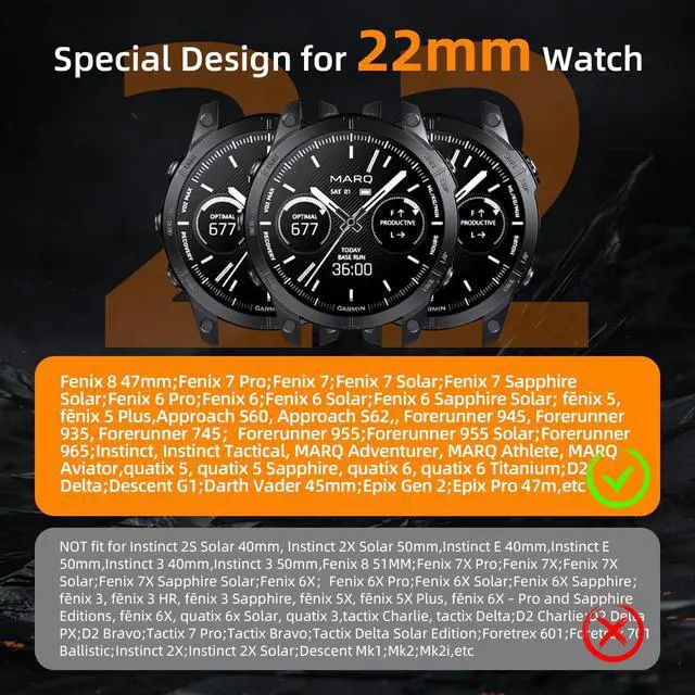 Alt view image 3 of 6 - 22mm Mecha Steel Bands Compatible for Garmin Fenix 8 47mm/7/6/5 Band,Quick Fit Rugged Utra Metal Strap with Folding Clasp for Fenix 5 Plus/Epix Gen 2/Forerunner 965/Epix Pro 47mm/45mm Instinct 3/2 Men