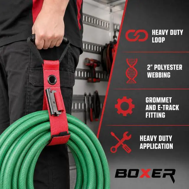 Alt view image 4 of 5 - Tool Extension Cord Organizer E-Track Accessories (2 Pack) Organize Cords, Cables, Hoses, Etrack Accessories Organized On E-Track - Heavy Duty Hook & Loop