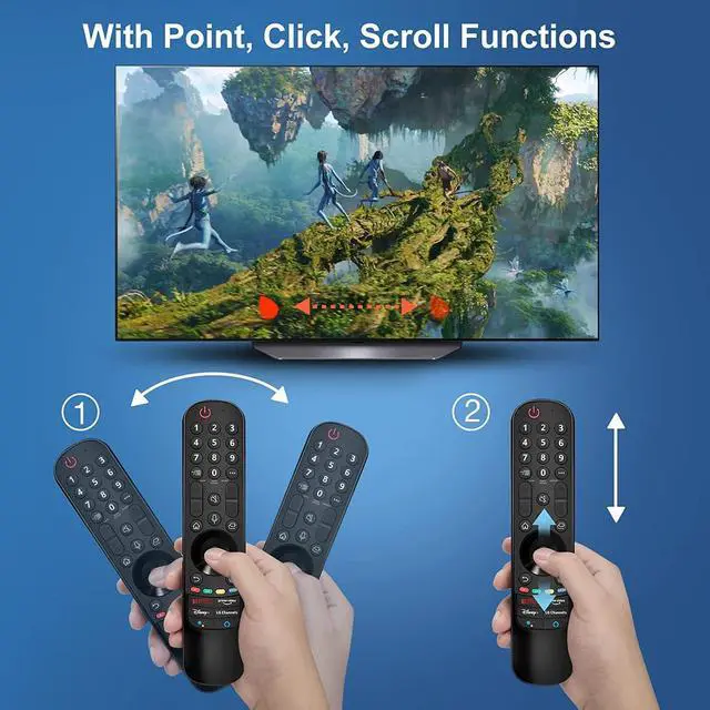 Alt view image 3 of 7 - Magic Remote for LG-Smart-TV Remote Control Replacement with Pointer and Voice Function Compatible for 2017-2023 LG UHD OLED QNED NanoCell 4K 8K Models TVs