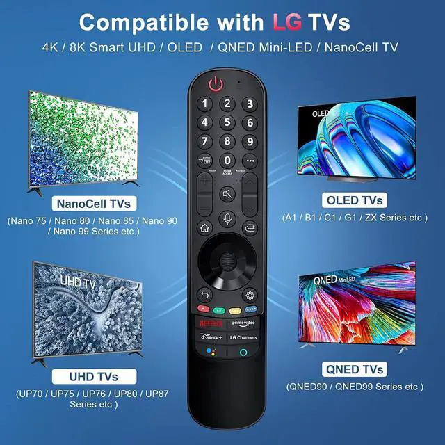 Alt view image 4 of 7 - Magic Remote for LG-Smart-TV Remote Control Replacement with Pointer and Voice Function Compatible for 2017-2023 LG UHD OLED QNED NanoCell 4K 8K Models TVs