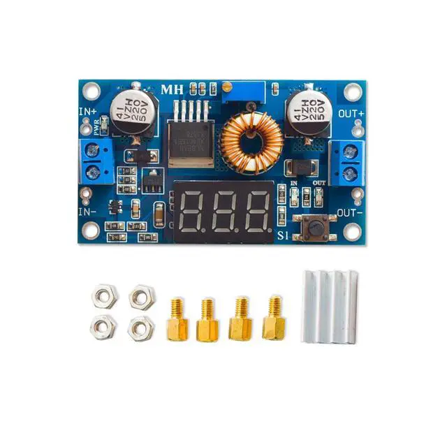 Alt view image 3 of 6 - 2-Pack XL4015 5A 75W DC-DC Step-Down Module, LED Voltmeter | 4-38V input, self-calibrating voltmeter, for DIY adjustable power supply projects