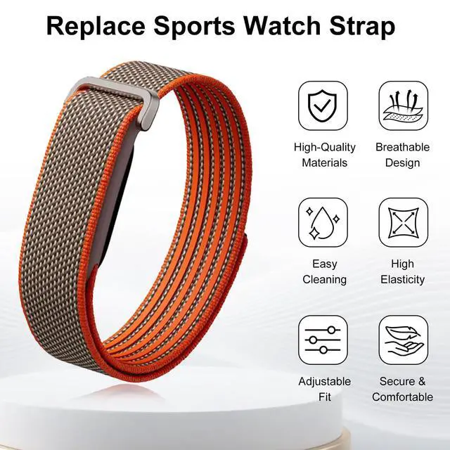 Alt view image 2 of 7 - Braided Nylon Band for Google Fitbit Air, Stretchy Elastic Sport Strap, Wristband for Women and Men