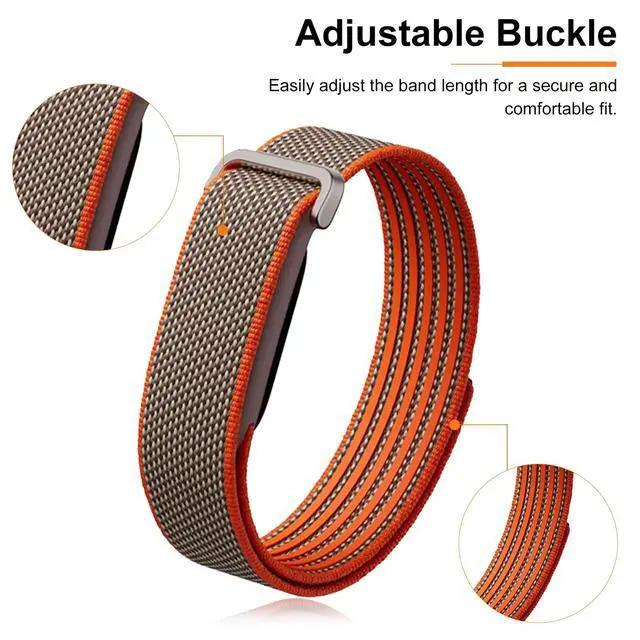 Alt view image 3 of 7 - Braided Nylon Band for Google Fitbit Air, Stretchy Elastic Sport Strap, Wristband for Women and Men