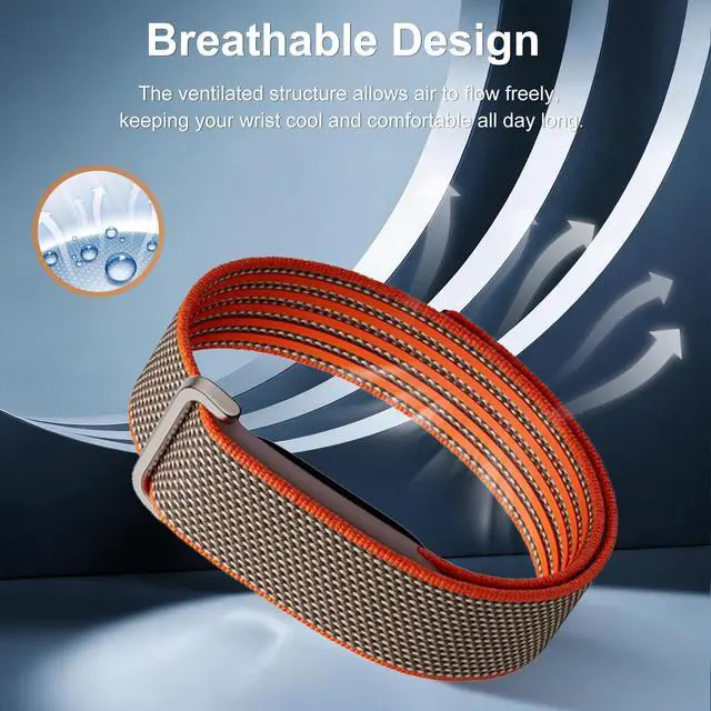 Alt view image 4 of 7 - Braided Nylon Band for Google Fitbit Air, Stretchy Elastic Sport Strap, Wristband for Women and Men