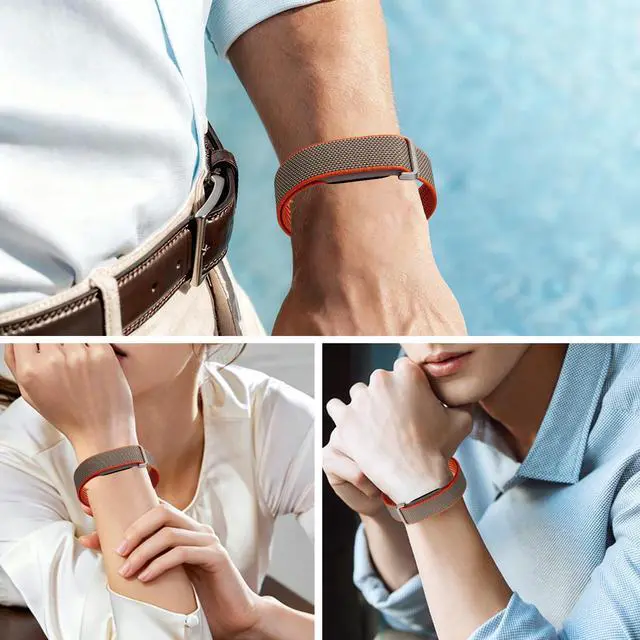 Alt view image 7 of 7 - Braided Nylon Band for Google Fitbit Air, Stretchy Elastic Sport Strap, Wristband for Women and Men