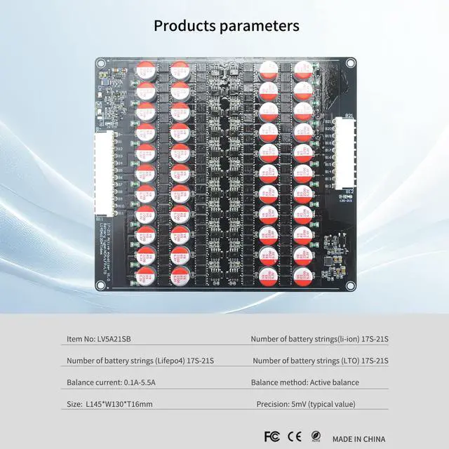 Alt view image 3 of 7 - 5.5A 5S to 21S 5S 6S 7S 8S 9S 10S 12S 14S 16S 17S 21S Smart Active Balancer Active Equalizer Balancer for li-ion NCM Lifepo4 LFP LTO Battery Energy Capacitor (17S-21S)