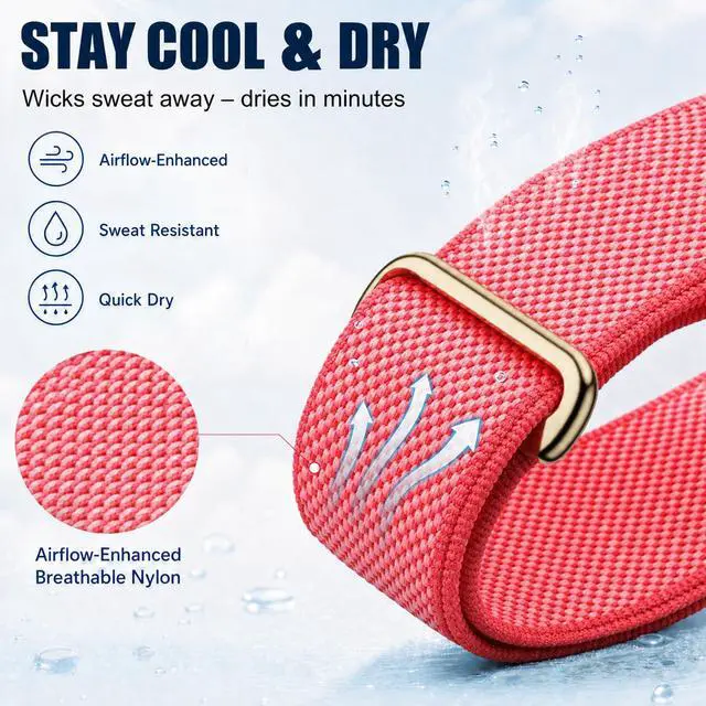 Alt view image 3 of 7 - Replacement Braided Band for Fitbit Air Performance Loop | Micro-Adjustable(150220 mm), Quick-Dry, Nylon, Hook & Loop, Featherlight, Aluminum Alloy Buckle, Airflow-Enhanced
