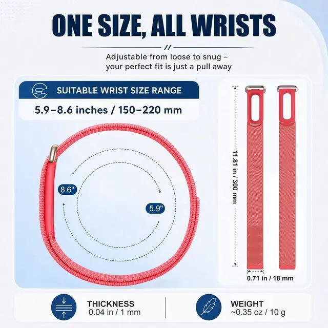 Alt view image 7 of 7 - Replacement Braided Band for Fitbit Air Performance Loop | Micro-Adjustable(150220 mm), Quick-Dry, Nylon, Hook & Loop, Featherlight, Aluminum Alloy Buckle, Airflow-Enhanced