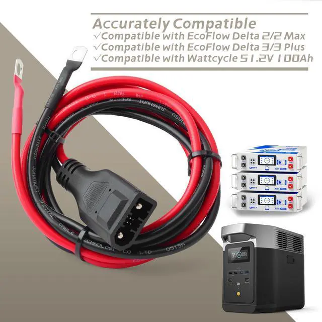 Alt view image 3 of 7 - 50A Extension Cable 8AWG Compatible with EcoFlow Delta 2/3 Series Portable Power Station, for PPS Expansion Adapter Cable, Built-in Independent Regulation, Bidirectional Fast Charge