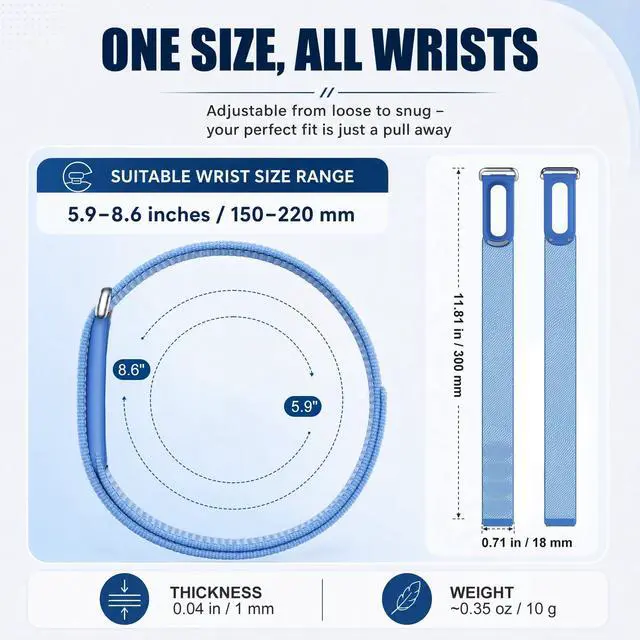 Alt view image 7 of 7 - Replacement Braided Band for Fitbit Air Performance Loop | Micro-Adjustable(150220 mm), Quick-Dry, Nylon, Hook & Loop, Featherlight, Aluminum Alloy Buckle, Airflow-Enhanced