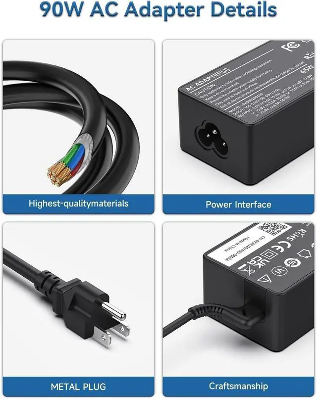 Alt view image 3 of 6 - 45W USB-C Chromebook Charger Compatible with HP Chromebook Dell Latitude/XPS Acer Asus Lenovo Samsung Laptop;Universal USB C/Type C Power Adapter for More Device Type C Fast Charging