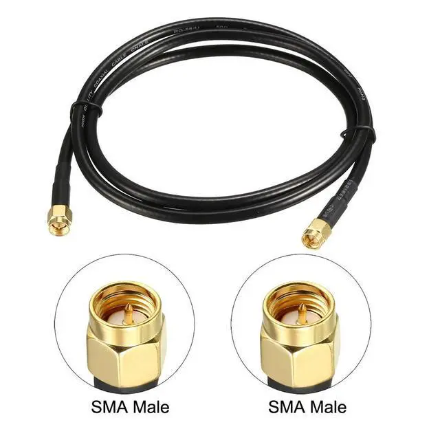 Alt view image 2 of 5 - Antenna Extension Cable SMA Male to SMA Male Coaxial Cable RG58 50 Ohm 6 ft 2pcs