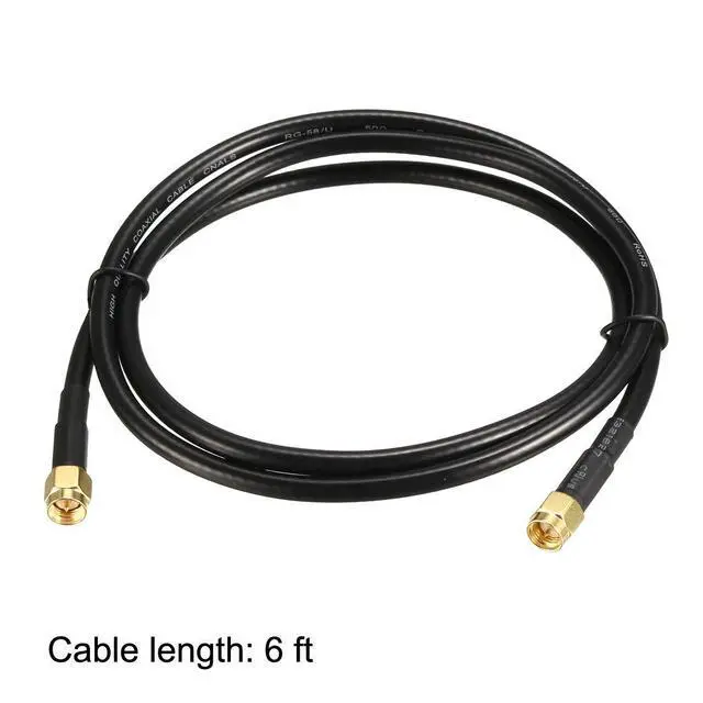 Alt view image 4 of 5 - Antenna Extension Cable SMA Male to SMA Male Coaxial Cable RG58 50 Ohm 6 ft 2pcs