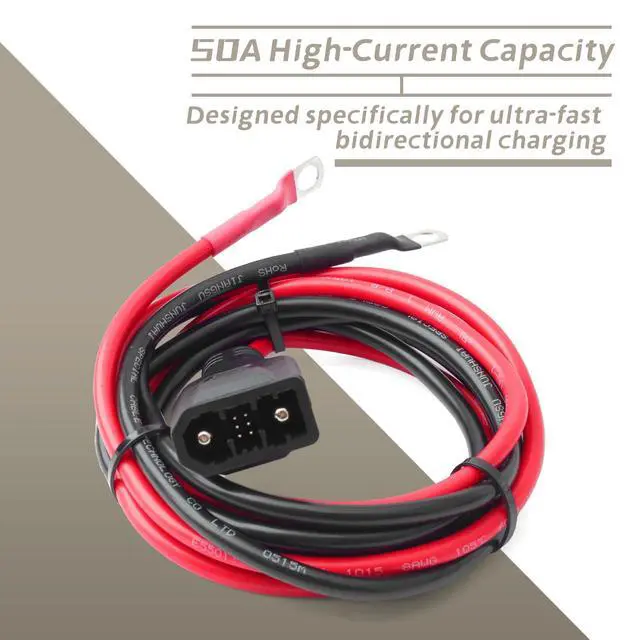 Alt view image 4 of 7 - 50A Extension Cable 8AWG Compatible with EcoFlow Delta 2/3 Series Portable Power Station, for PPS Expansion Adapter Cable, Built-in Independent Regulation, Bidirectional Fast Charge