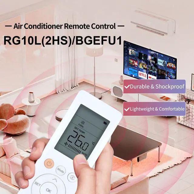 Alt view image 2 of 7 - New AC Replacement Remote Control Compatible with Midea RG10L1-C2HS RG10L(2HS)/BGEFU1 RG10 Air Conditioner