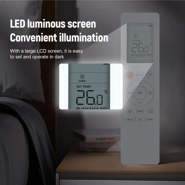 Alt view image 3 of 7 - New AC Replacement Remote Control Compatible with Midea RG10L1-C2HS RG10L(2HS)/BGEFU1 RG10 Air Conditioner