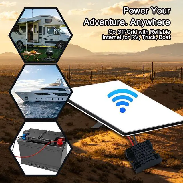 Alt view image 7 of 7 - 12V/24V to 30V 3.5A Step Up Converter for Starlink Mini - Waterproof DC Power Supply with Copper O-Ring Terminals (Black)